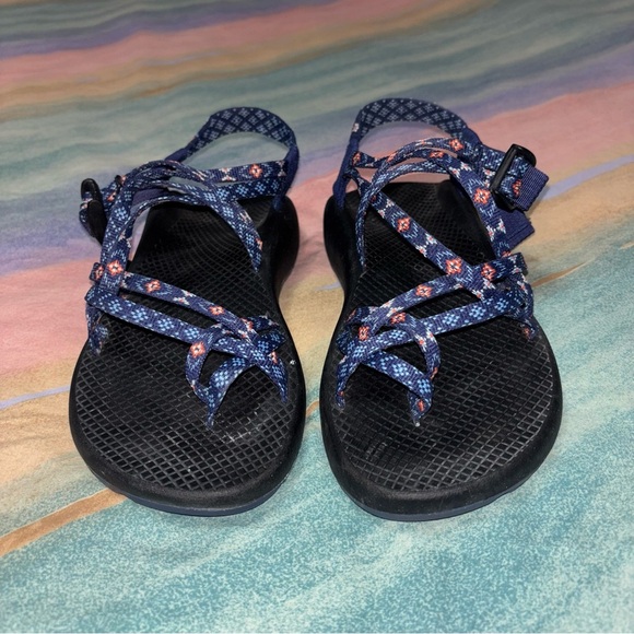 Chaco ZX2 Classic Blue Aztec Toe Loop Sandals Women Size 9 - Picture 4 of 7